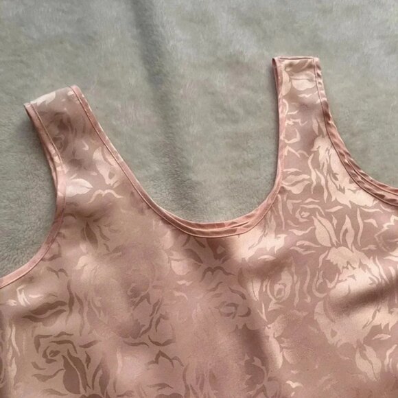 Floral Satin Light Pink Tank Top - Picture 2 of 3